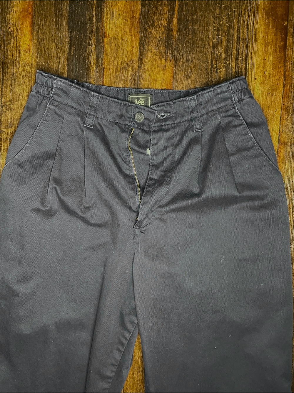 Vintage Lee Women’s Trouser Pants Casual Chinos Navy Small 28in
